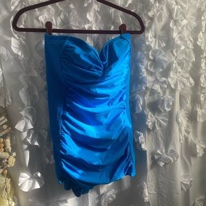 Carmen Marc Volvo beautiful surf blue one piece bathing suit.